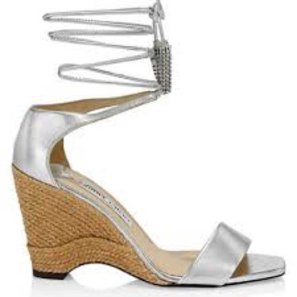 Jimmy Choo Silver Wedge Heels